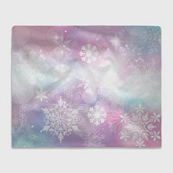 Плед флисовый Снежинки, цвет: 3D-велсофт