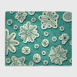 Плед флисовый Рисованные Снежинки, цвет: 3D-велсофт