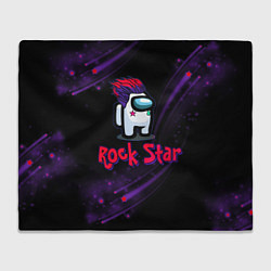 Плед флисовый Among Us Rock Star, цвет: 3D-велсофт