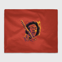 Плед флисовый Джимми Хендрикс, цвет: 3D-велсофт