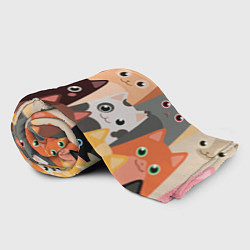 Плед флисовый Котики мультяшные, цвет: 3D-велсофт — фото 2