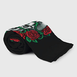 Плед флисовый Череп и Розы, цвет: 3D-велсофт — фото 2