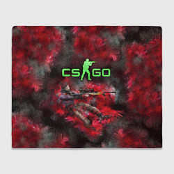 Плед флисовый CS GO Red heat, цвет: 3D-велсофт