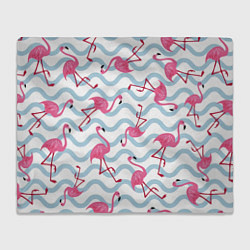 Плед флисовый Фламинго Волны, цвет: 3D-велсофт