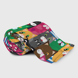 Плед флисовый Удивленные Коты, цвет: 3D-велсофт — фото 2