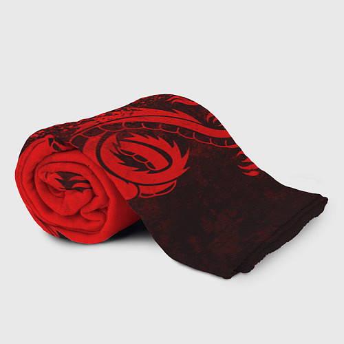 Плед BLACK RED DRAGONS TATOO / 3D-Велсофт – фото 2