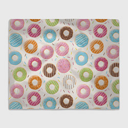 Плед флисовый Пончики Donuts, цвет: 3D-велсофт