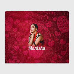 Плед флисовый Manizha Сердечки, цвет: 3D-велсофт