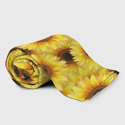 Плед флисовый Подсолнухи в поле, цвет: 3D-велсофт — фото 2