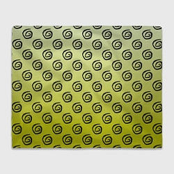 Плед флисовый Узор спиральки на желтом фоне, цвет: 3D-велсофт