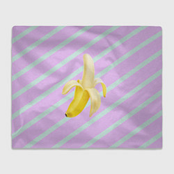 Плед флисовый Банан графический фон, цвет: 3D-велсофт