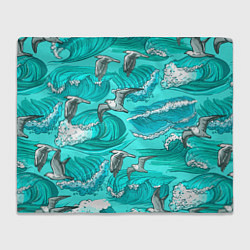 Плед флисовый Чайки в море, цвет: 3D-велсофт