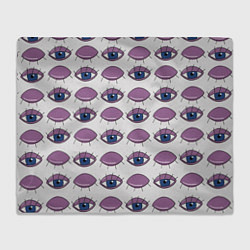 Плед флисовый Глаза фиолетовые, цвет: 3D-велсофт