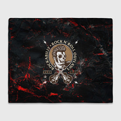 Плед флисовый Элвис Пресли Rock n roll, цвет: 3D-велсофт