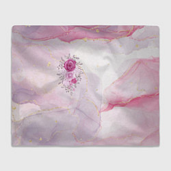 Плед флисовый Цветы роспись акварелью, цвет: 3D-велсофт
