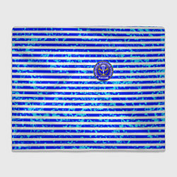 Плед флисовый Тельняшка со значком ВДВ, цвет: 3D-велсофт