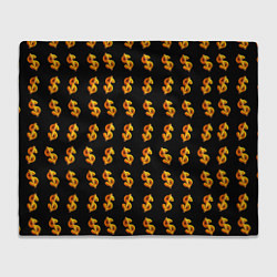 Плед флисовый Доллар золотой, цвет: 3D-велсофт