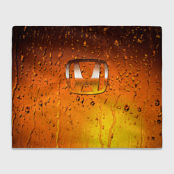 Плед флисовый Honda капли дождя, цвет: 3D-велсофт