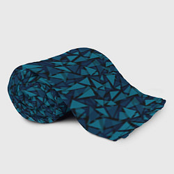 Плед флисовый Синий полигональный паттерн, цвет: 3D-велсофт — фото 2
