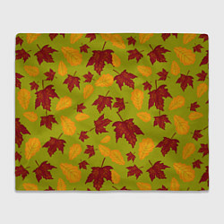 Плед флисовый Осенние листья клён и дуб, цвет: 3D-велсофт