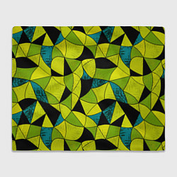 Плед флисовый Гранжевый яркий зеленый, цвет: 3D-велсофт