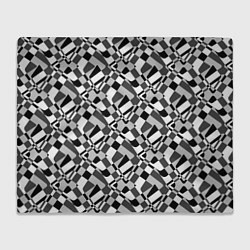 Плед флисовый Черно-белый абстрактный узор, цвет: 3D-велсофт