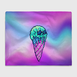 Плед флисовый Мороженое Ice Scream Череп Z, цвет: 3D-велсофт
