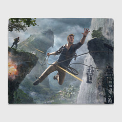 Плед флисовый Нейтан в прыжке Uncharted, цвет: 3D-велсофт