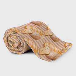 Плед флисовый Выпечка - хлеб и булочки, цвет: 3D-велсофт — фото 2