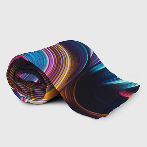 Плед Цветные неоновые волны / 3D-Велсофт – фото 2