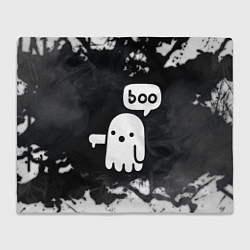 Плед флисовый ХЕЛЛУОИН ПРИВЕДЕНИЕ БУ! HALLOWEEN GHOST BOO!, цвет: 3D-велсофт