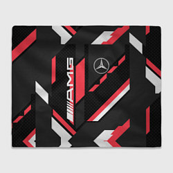 Плед флисовый MERCEDES-BENZ AMG GEOMETRY STRIPES RED, цвет: 3D-велсофт