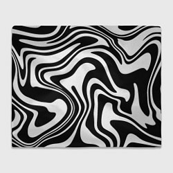 Плед флисовый Черно-белые полосы Black and white stripes, цвет: 3D-велсофт