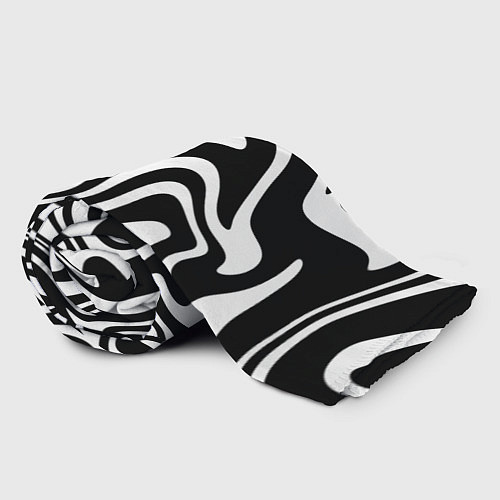 Плед Черно-белые полосы Black and white stripes / 3D-Велсофт – фото 2