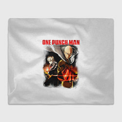 Плед флисовый Сайтама и Генос One Punch-Man, цвет: 3D-велсофт