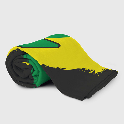 Плед JDM GREEN YELLOW LOGO / 3D-Велсофт – фото 2