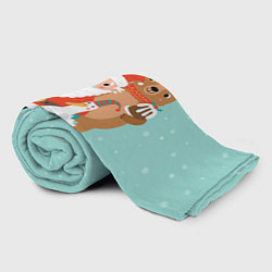 Плед флисовый Звери и Дед Мороз 2, цвет: 3D-велсофт — фото 2