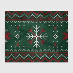 Плед флисовый Knitted Snowflake Pattern, цвет: 3D-велсофт