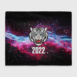 Плед флисовый ЧЁРНЫЙ ТИГР НОВЫЙ ГОД 2022 GRAY TIGER NEW YEAR, цвет: 3D-велсофт