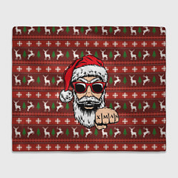 Плед флисовый Bad Santa Плохой Санта, цвет: 3D-велсофт
