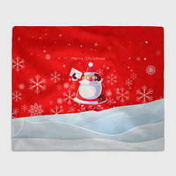 Плед флисовый Дед Мороз с подарочным конвертом, цвет: 3D-велсофт