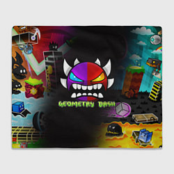 Плед флисовый Geometry Dash: Demon Art, цвет: 3D-велсофт