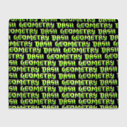 Плед флисовый Geometry Dash: Green Pattern Logo, цвет: 3D-велсофт