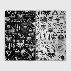 Плед флисовый THE WITCHER LOGOOMBING ВЕДЬМАК ПАТТЕРН, цвет: 3D-велсофт