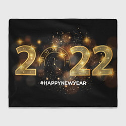 Плед флисовый Happy New Year 2022!, цвет: 3D-велсофт