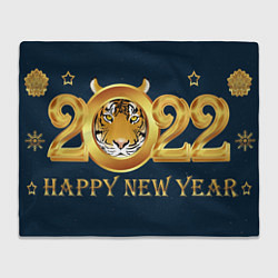 Плед флисовый Happy New Year 2022!, цвет: 3D-велсофт