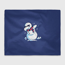 Плед флисовый Dab Snowman in a scarf, цвет: 3D-велсофт
