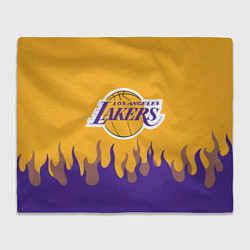 Плед флисовый LA LAKERS NBA FIRE ЛЕЙКЕРС ОГОНЬ, цвет: 3D-велсофт