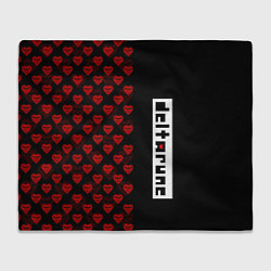 Плед флисовый HALF PATTERN DELTARUNE LOGO, цвет: 3D-велсофт