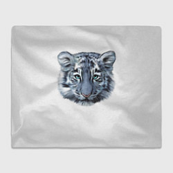 Плед флисовый Взгляд белого тигра, цвет: 3D-велсофт